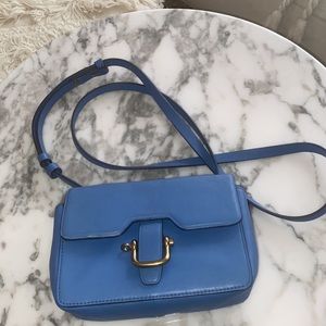 Jcrew small leather blue crossbody shoulder bag